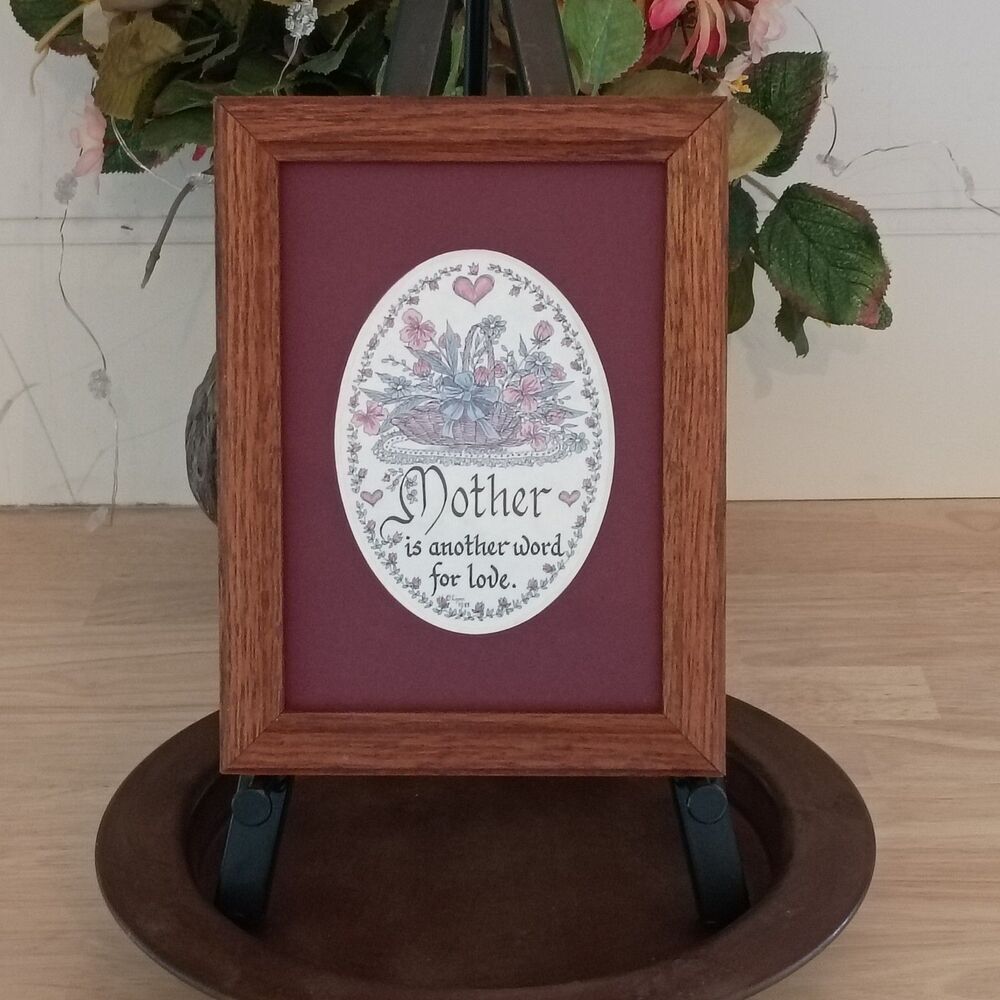 Vintage Wood Frame Mother's Day Gift Quote "Mother is another word for love"